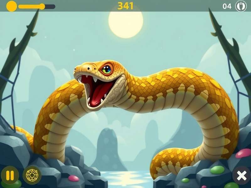 Advanced Snake IO gameplay showing strategic circling and trapping