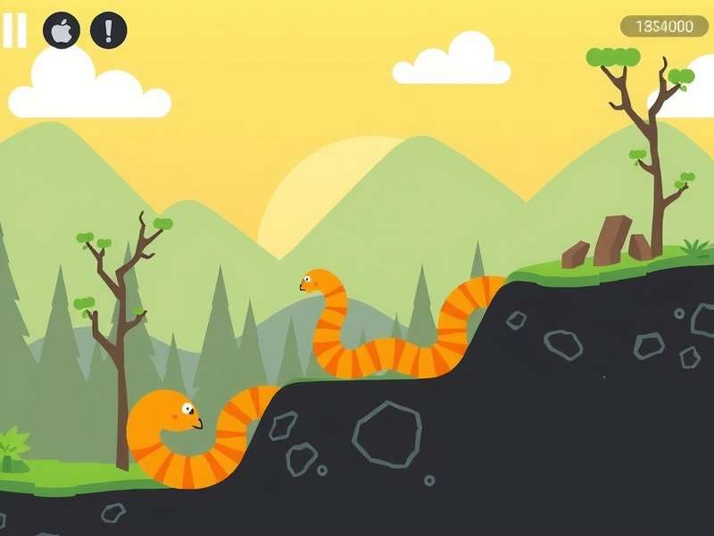 Competitive Snake io gameplay screenshot showing multiple snakes in a large arena