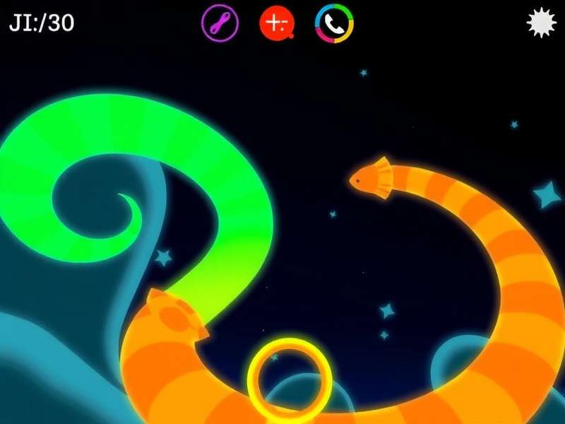 Intense slither.io gameplay showing multiple snakes competing