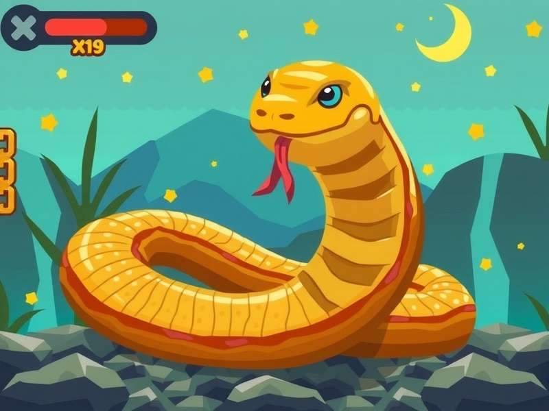 Dynamic gameplay scene from a modern Snake io game showing multiple colorful snakes on a competitive map