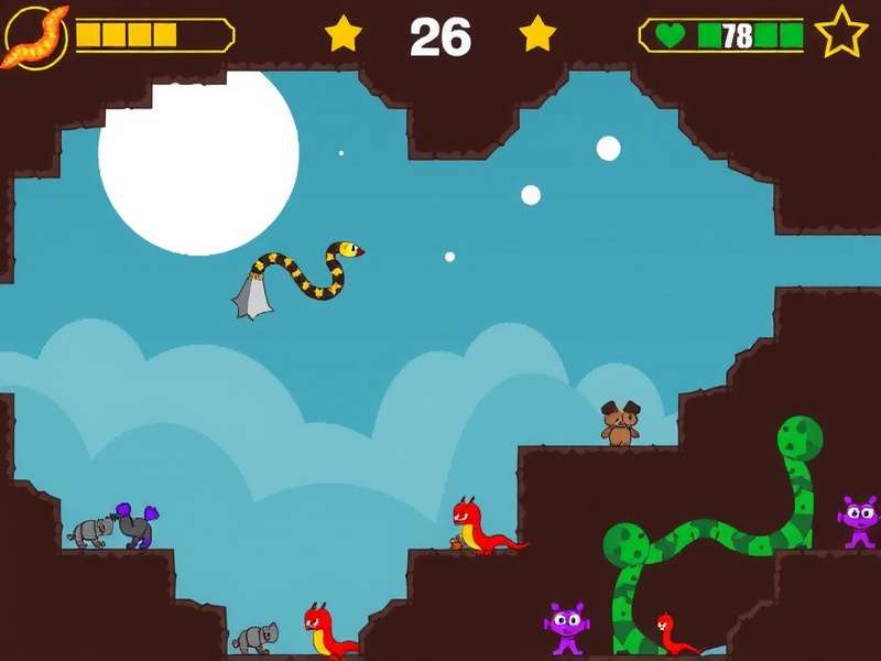 Snake io gameplay screenshot showing a large snake navigating the arena