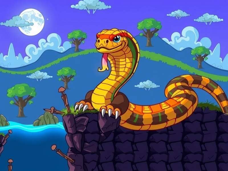 Diagram showing a snake trapping a smaller snake in a circular loop