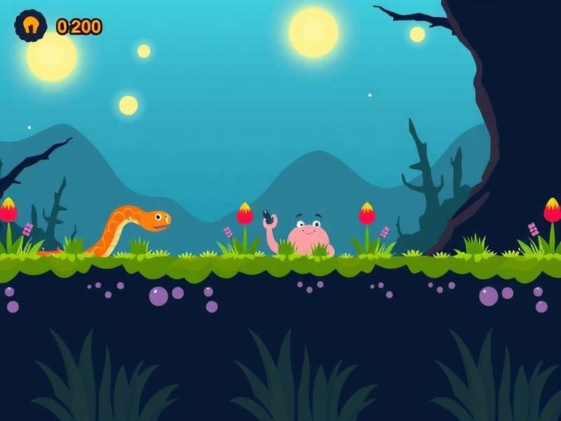 Little Big Snake io gameplay screenshot showing colorful snakes and orbs
