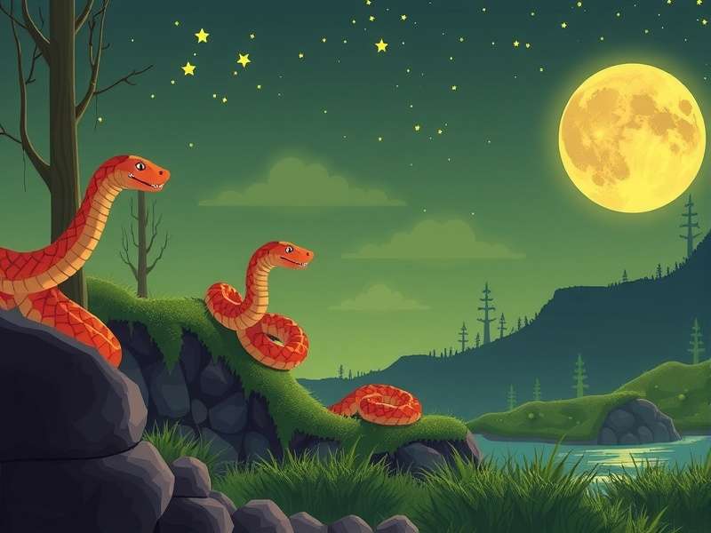 Dynamic Snakes IO gameplay showing multiple colored snakes in a vibrant arena