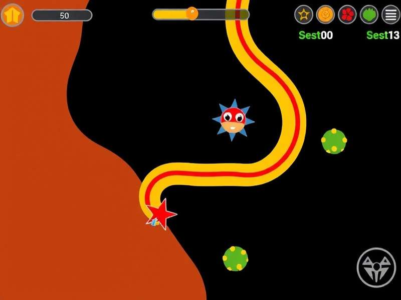 Thrilling Snake Io gameplay screenshot showing multiple snakes in a vibrant arena