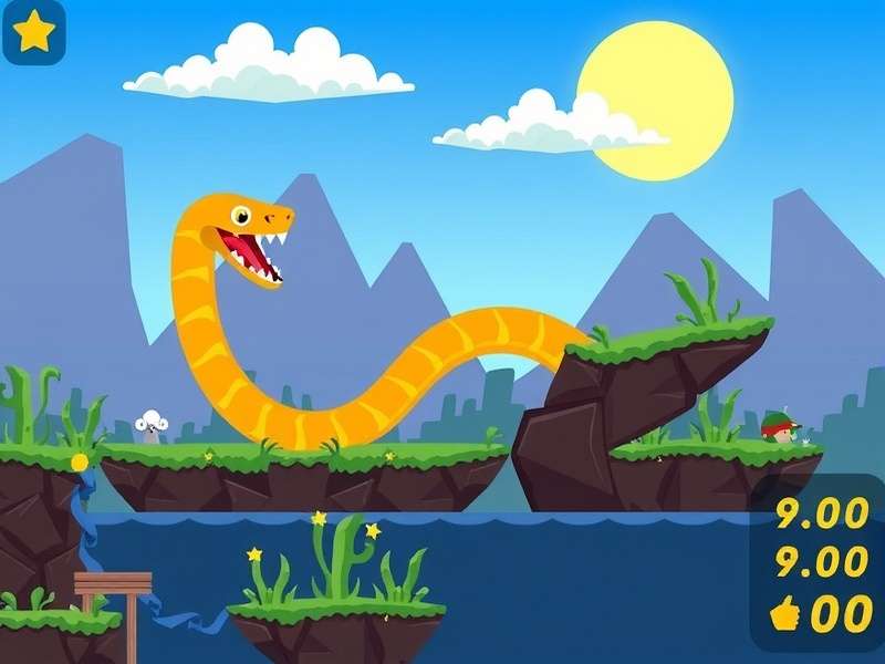 Gameplay screenshot of the New Snake Io Game showing vibrant snakes and power-ups