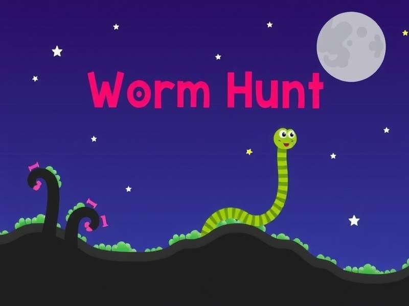 Snake Io Worm Hunt 2023 DLC gameplay screenshot showing colorful worms and power-ups