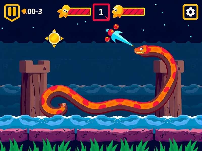 Snake Game Io gameplay screenshot showing colorful snakes competing