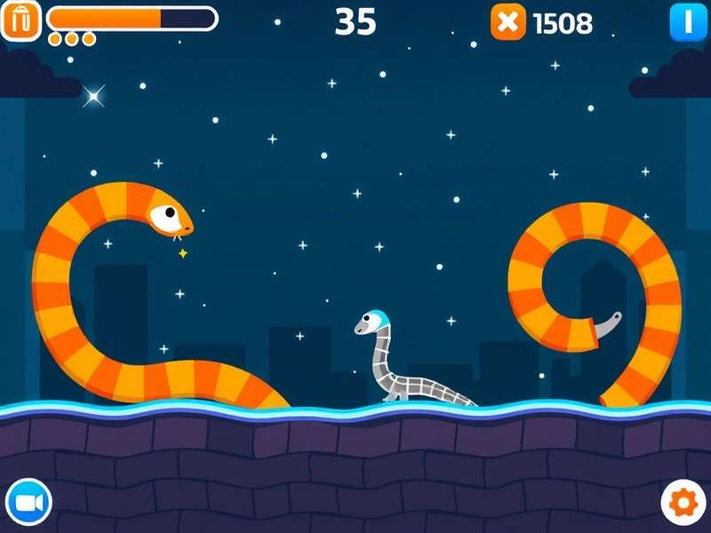 Dynamic Snake Io gameplay screenshot showing multiple snakes in a colorful arena