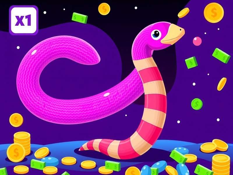 Snake Io With Money gameplay screenshot showing snakes and coins