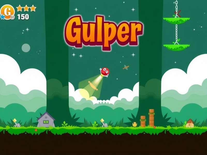 Dynamic gameplay screenshot of Gulper Io showing a large snake surrounded by smaller ones in a vibrant arena