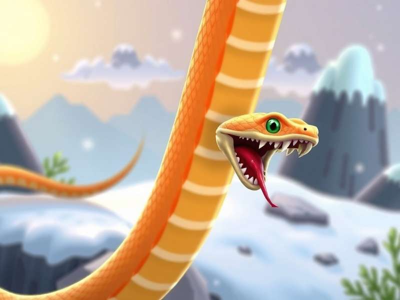 Dynamic action shot of multiple colorful snakes battling in the Snake Io game arena