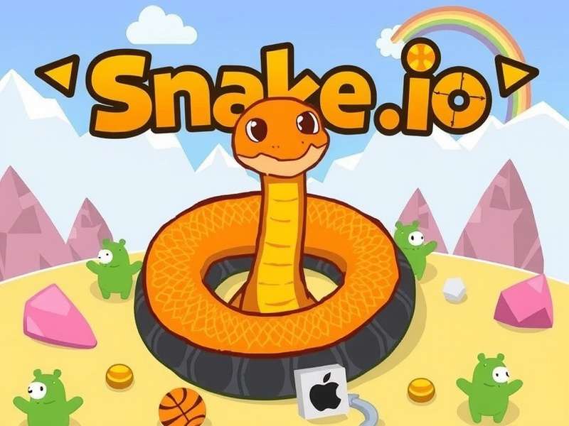 Colorful neon snake game interface on a dark background