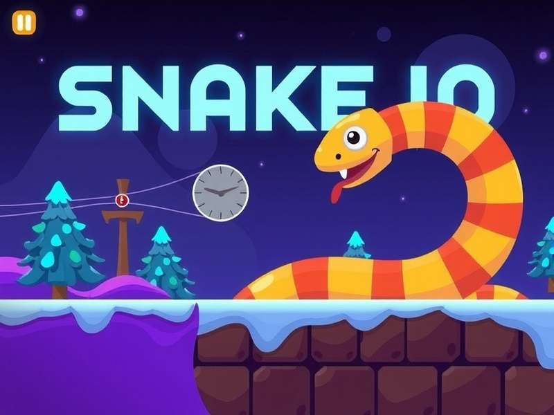 Snake Io unblocked gameplay screenshot showing a large snake dominating the arena