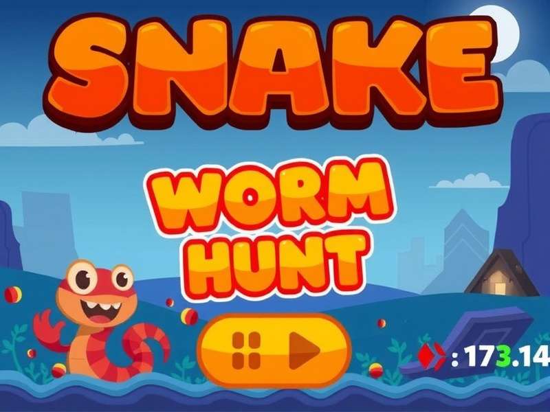 Snake Io Worm Hunt 2023 gameplay screenshot showing colorful worms and power-ups