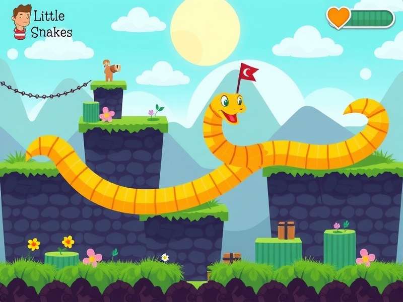Little Big Snake Io Game arena gameplay screenshot showing a large snake with glowing segments